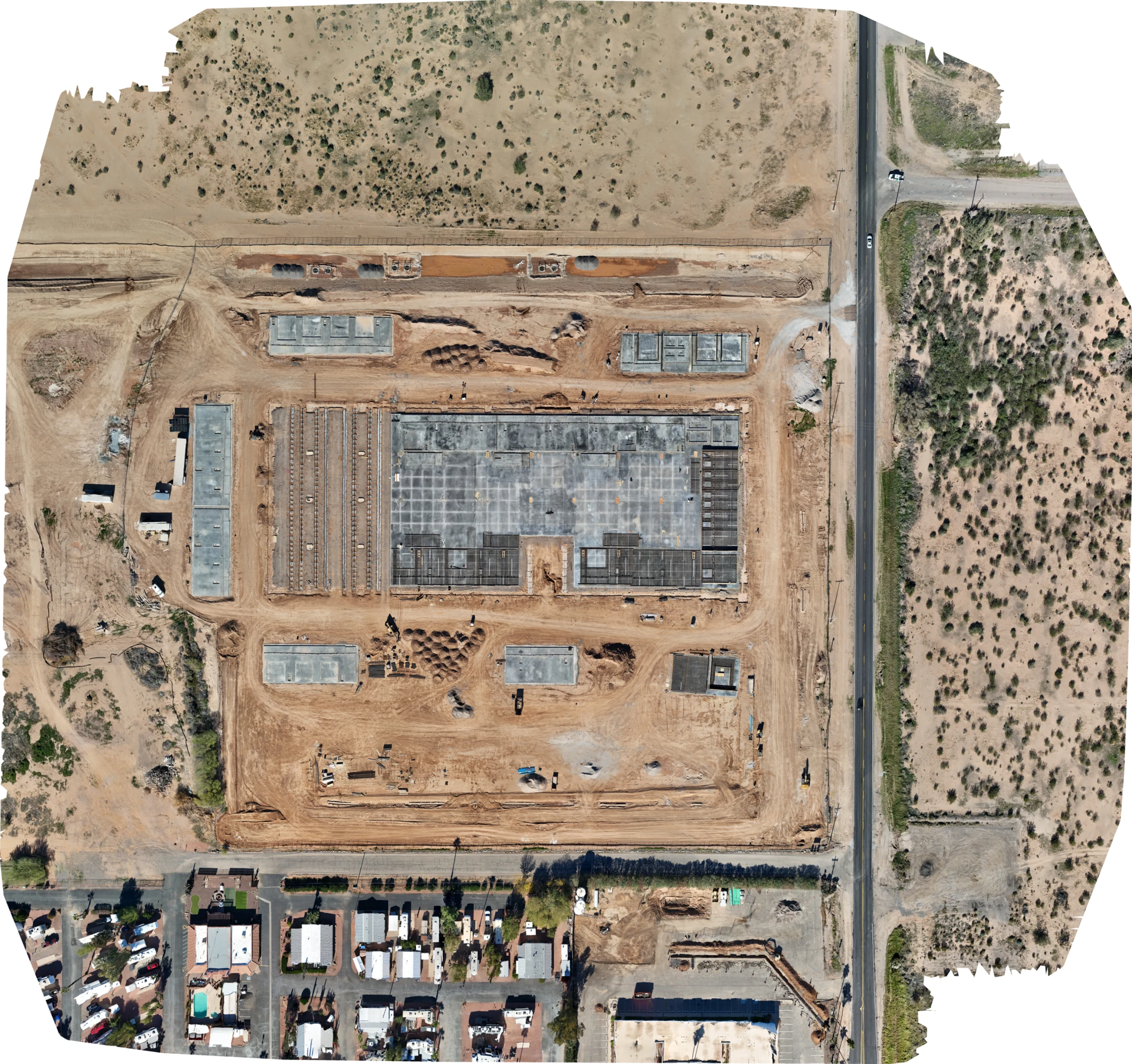 Detailed aerial orthomosaic of a construction site captured for Redband Aerial